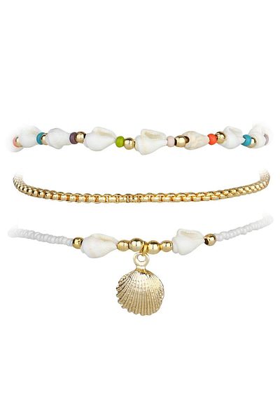 Klips Concept Seashell String Triple Anklet