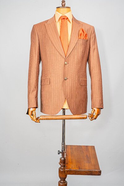 Orange Metal Düğme Blazer