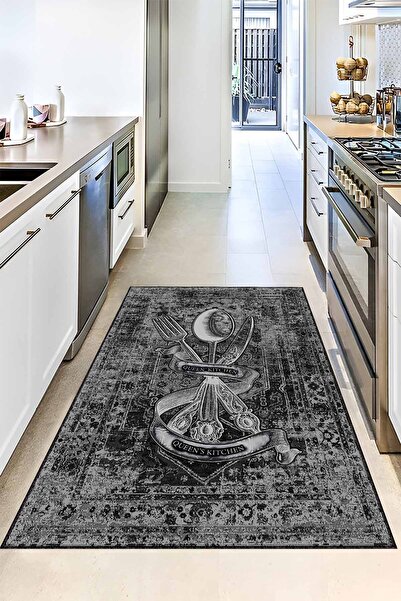 Viva Home Kaymaz Tabanlı Yıkanan Kitchen Queen Mutfak Halısı Yolluk VH102
