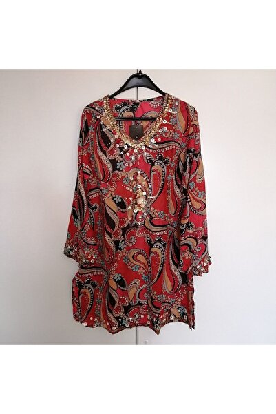 Butik Tülin Otantik tülbent çok renkli desenli pul boncuk doğal sedef yoğun e...