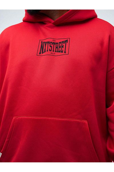 DAXİS Sportwear Company Large Size UNISEX Hooded Printed Sweatshirt