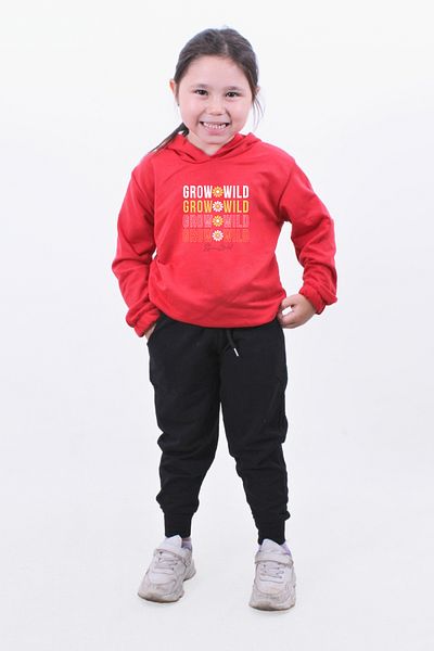 panios kids Panios Kids Girl's Hooded Printed Tracksuit Set