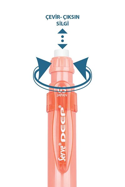 Serve Deep 0.5 mm Coral Versatil Mechanical Pencil - Sv-Deep-05-Mc