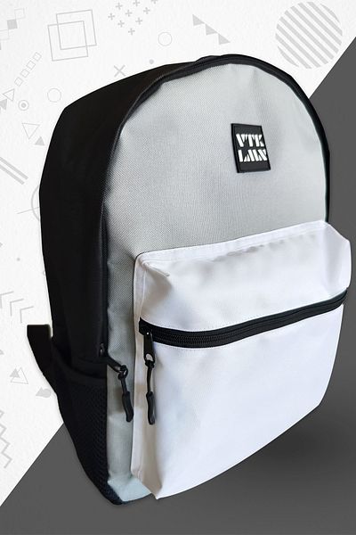 Vatkalimon Unisex Λευκό Γκρι Μαύρο Αδιάβροχο Σχολείο και Σακίδιο πλάτης