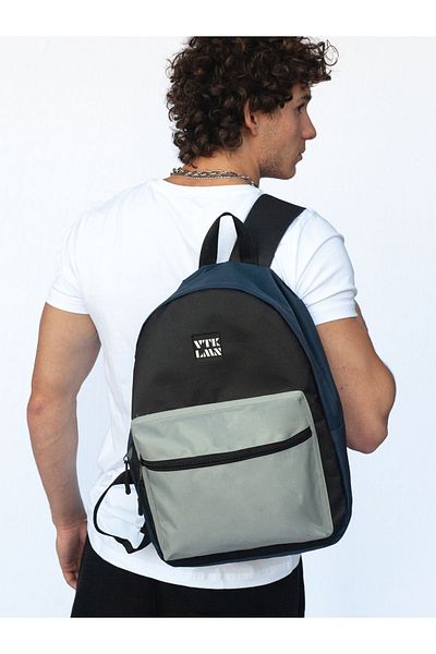 Vatkalimon Unisex Gray Black Navy Blue School And Backpack