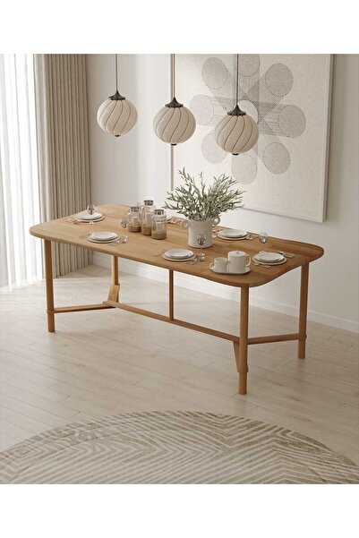 woodizy Doğal Masif Ahşap Koza Yemek Masası