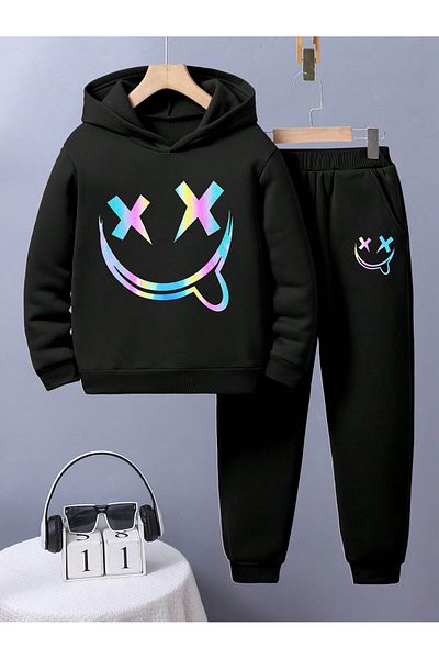 bellanova SMILE Printed Colorful Swetsher Tracksuit and Top Set