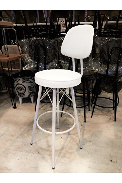 The SANDALYE SHOP Dolce Bar Sandalyesi 75 Cm Beyaz.100 Ile 115 Cm Arası Ada&masalara Uygundur