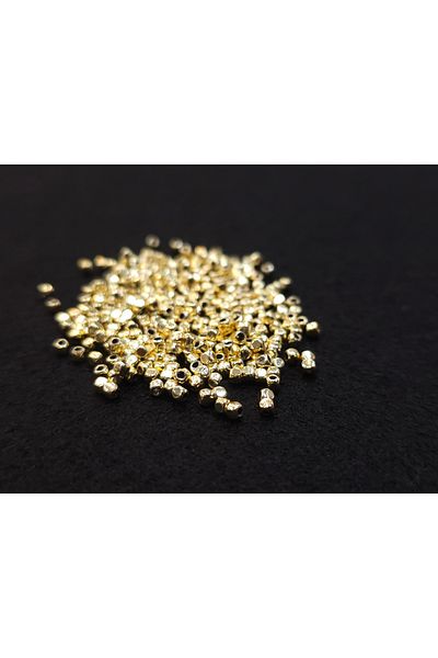 Yüksel Boncuk 10 gr Metal Shaved 2 mm Gold Plated Cube