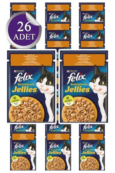 FELIX Felix Sensations Tavuklu&havuçlu 26x 85 Gr (yeni Paket )