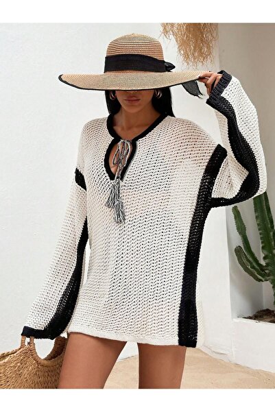 EFENDİX Διάτρητο βαμβακερό φόρεμα παραλίας