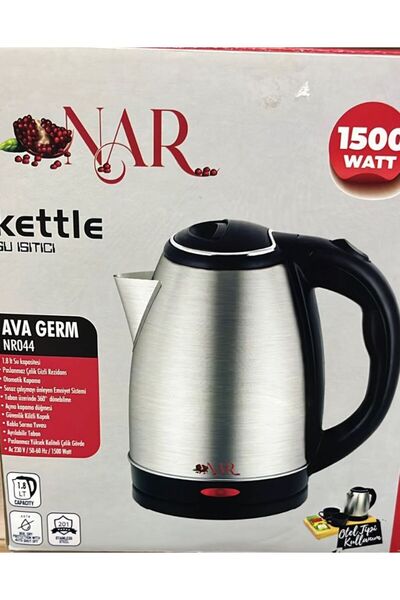 HOM Nar Çelik Kettle Su İsıtıcısı 1,8 Litre 1500 W NRO44