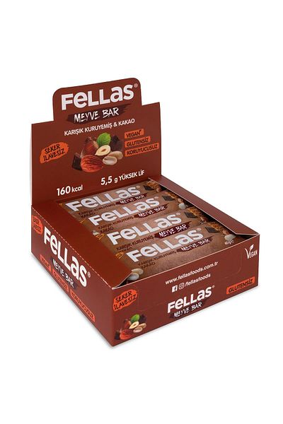 Fellas Fruit Bar - Mixed Nuts and Cocoa 40 g X 12 Pieces