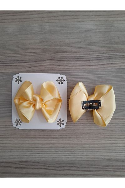 Accessories مشبك من الساتان للأطفال - مشبك بدون شعر، مشبك واحد لحديثي الولادة والرضع