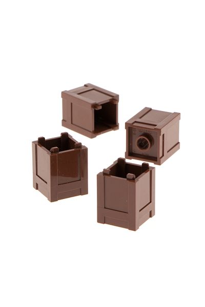 LEGO Brown Moc Custom Container Box - 2x2x2 Box, 2 Pieces to Send