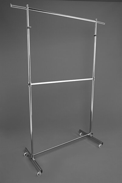 Genel Markalar Krom Kaplama Tekerlekli Stand Askılık Eşek Çift Katlı