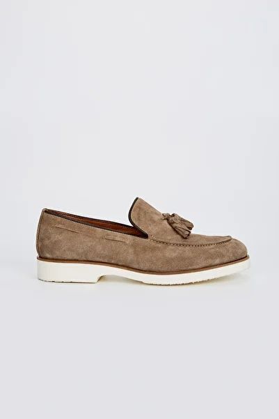 Valmenti Ανδρικά παπούτσια Loafer από γνήσιο δέρμα Ottone μπεζ σουέντ