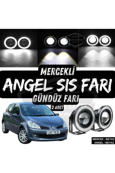 ŞüsCarOto Aksesuar Renault Clio 3 2005-2013 Uyumlu Mercekli Angel Sis Farı Me...