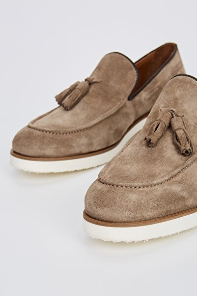 Valmenti Ottone Чоловічі бежеві замшеві лофери з натуральної шкіри