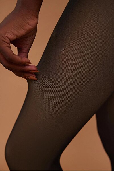 VAKKARIO Топъл, дебел черен чорапогащник с плюшен външен вид на кожата с поларена подплата