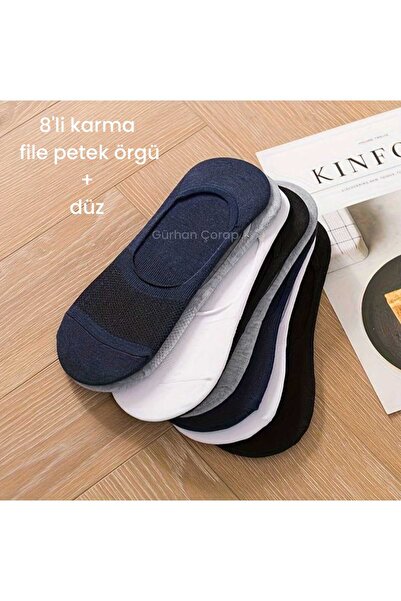 Gürhan Çorap 8 чифта унисекс памучни чорапи за балерини – разноцветни, обикно...