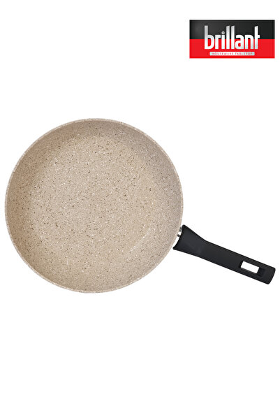 Brillant 30 cm Luxury Granite Pan - Fireproof and Non-Stick, Cream Color
