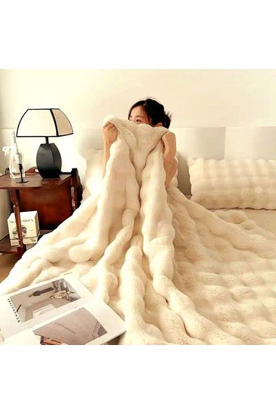 BALADI HOME COPY - Single Thick Rabbit Plush TV Blanket - Very Soft 1 Quality, Size 130 *155