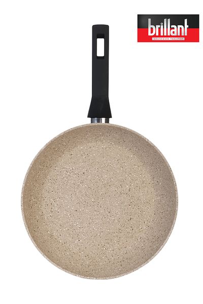 Brillant 26 cm Luxury Granite Pan - Fireproof and Non-Stick, Cream Color
