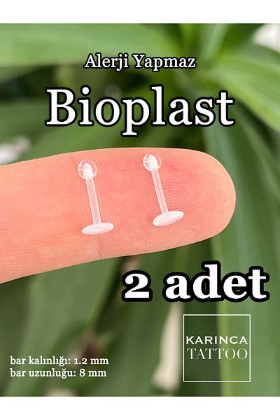 Karınca Piercing 2 Pieces Bioplast Piercing - Allergy-Free Transparent Earrings (Ant Tattoo)