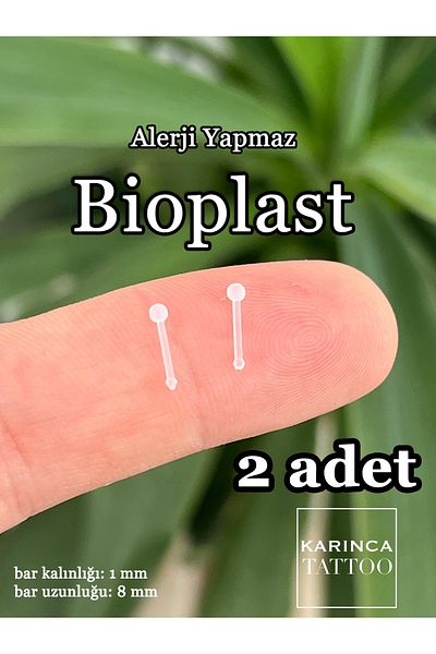 Karınca Piercing 2 Pieces Bioplast Piercing - Allergy-Free Transparent Earrings (Ant Tattoo)
