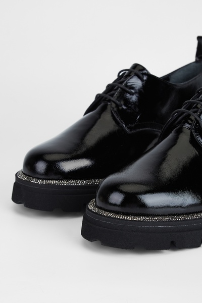 Valmenti Дамски мокасини от естествена кожа BLACK KRSK RGN