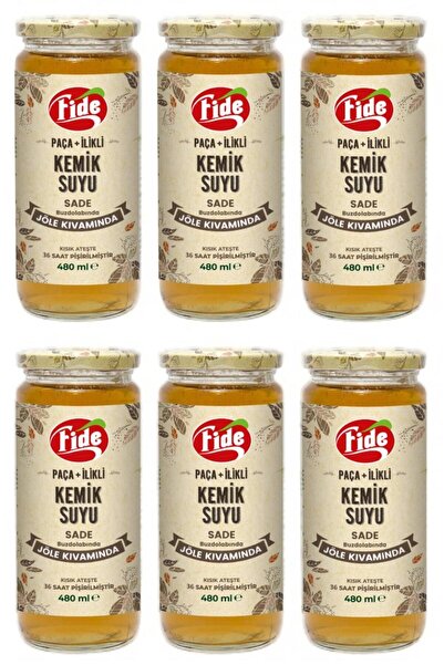FİDE Fide Paça Ilikli Kemik Suyu Jöle Kıvamında Sade 6 X 480 ml