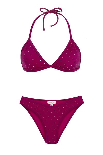 AQUELLA Σετ μπικίνι Shiny Stone Fuchsia Triangle