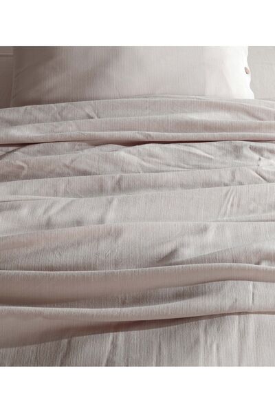 Berolige Beige Linen Linen Cotton Duvet Cover Set - Double