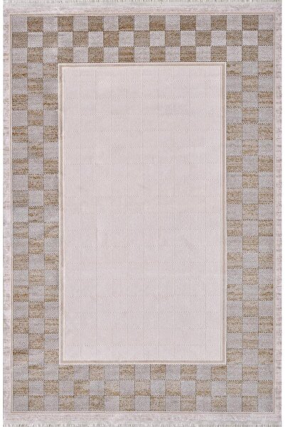 Artemis Halı Mina Bej Gold Çerçeve Desen Halı 09106b