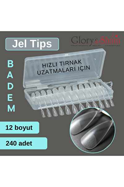 Glory&Shain Jel Tips 240 adet ''Badem'' Protez Tırnak