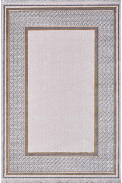Artemis Halı Mina Krem Gold Çerçeve Desen Halı 09099d