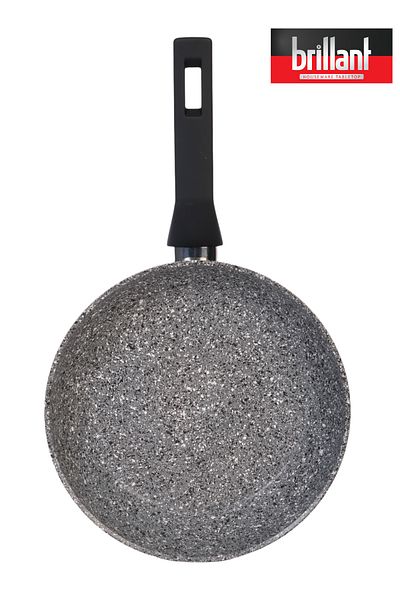 Brillant 28 cm Gray Luxury Granite Pan - Fireproof and Nonstick