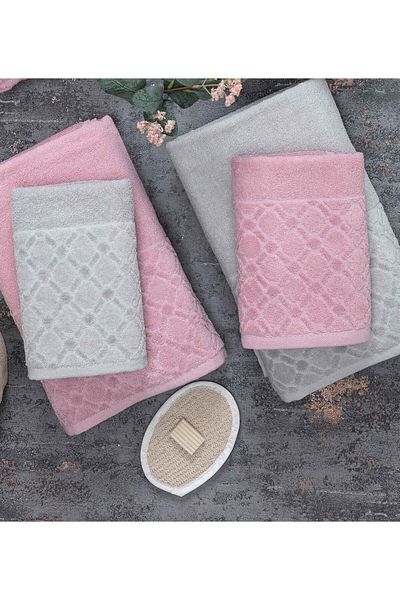 Lorateks Essos 6 Piece Velvet Σετ Πετσέτες Μπάνιου - Λίστα Προίκας, Πετσέτες Χεριών Προσώπου