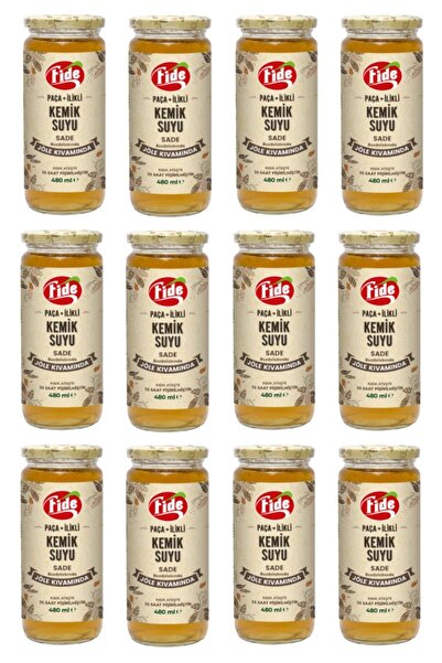 FİDE Fide Paça Ilikli Kemik Suyu Jöle Kıvamında Sade 12 X 480 ml