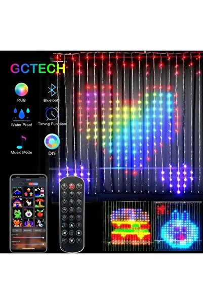 gaman Akıllı Perde Led 2x2m Telefon Üzerinden Kontrol Animasyonlu Parti Eğlen...