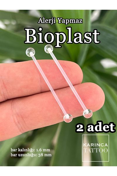 Karınca Piercing 2 Pieces Bioplast Piercing - Allergy-Free Transparent Earrings