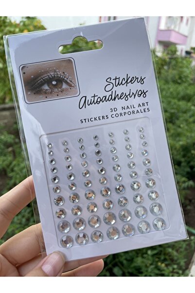 Green 70 Pieces of Small to Large Zircon Makeup and Hair Stone Stickers