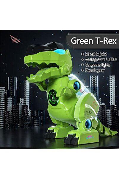 hediyecik Sesli Işıklı Haraketli Akıllı Robot Dinozor Yeşil