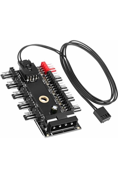 Genel Markalar 10 Port Fan Çoklayıcı Splitter - 3 Pin 4 Pin Pwm Fan Kontrol C...