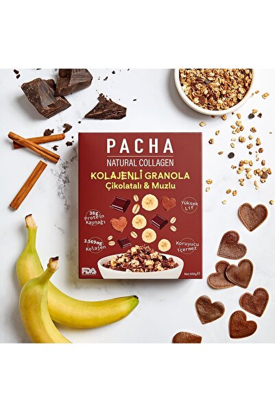PACHA Kolajen Granola Çikolatalı & Muzlu - 6'lı Paket