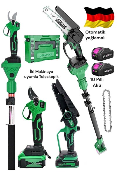 Germany Steel 989VH Otomatik Yağlama Ağaç budama Şarjlı Testere ve Dal Budama...
