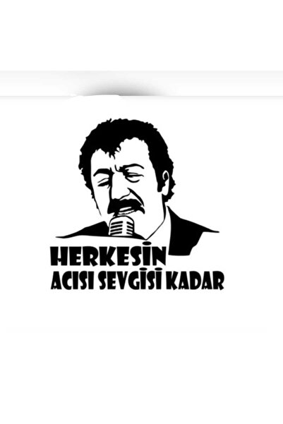 KC TASARIM Müslüm Gürses Oto Arka Cam Sticker Siyah 20 CM