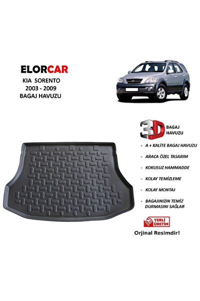 ELORCAR Kıa Sorento 2003 2009 3d Bagaj Havuzu
