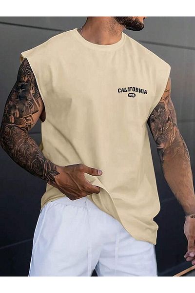 BENROMA Unisex Oversize Αμάνικο T-Shirt - Τυπωμένο σχέδιο